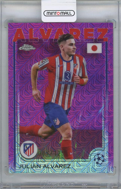 2024-25 TOPPS UEFA Japan Edition Soccer Pink Mojo Refractor card #171 Julian Alvarez Atletico de Madrid 007/125