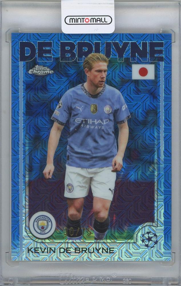 2024-25 TOPPS UEFA Japan Edition Soccer Blue Mojo Refractor card #17 Kevin De Bruyne Manchester City 30 of 75