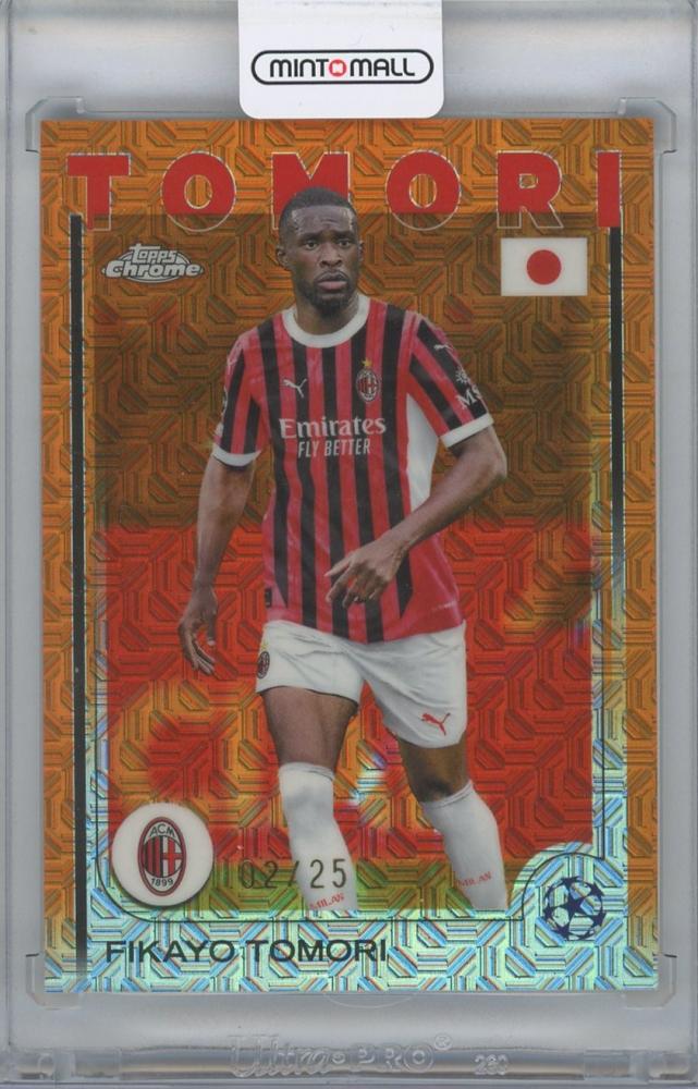 2024-25 TOPPS UEFA Japan Edition Orange Mojo Refractor #70 Fikayo Tomori AC Milan soccer card
