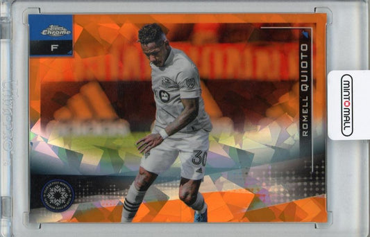 2021 Topps Chrome MLS Romell Quioto Montreal Orange Parallel trading card numbered 10 of 25