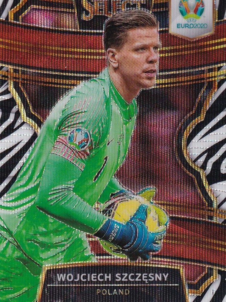 2020 Panini Select UEFA Euro Preview Poland Wojciech Szczesny Base Terrace Zebra Parallel trading card
