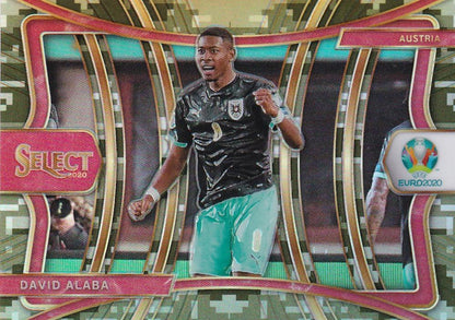 2020 Panini Select UEFA Euro Preview Austria David Alaba Base Nameplate Mezzanine Camo parallel card numbered 46 of 49