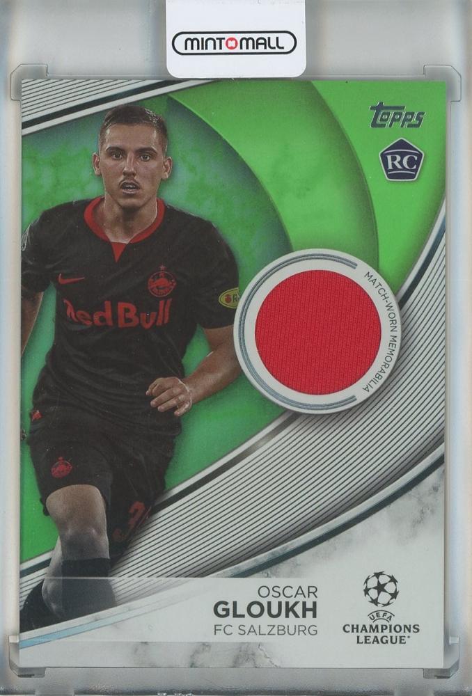 2023-24 Topps UEFA Club Competitions Oscar Gloukh Neon Green Foil autograph card RC167/199 FC Salzburg