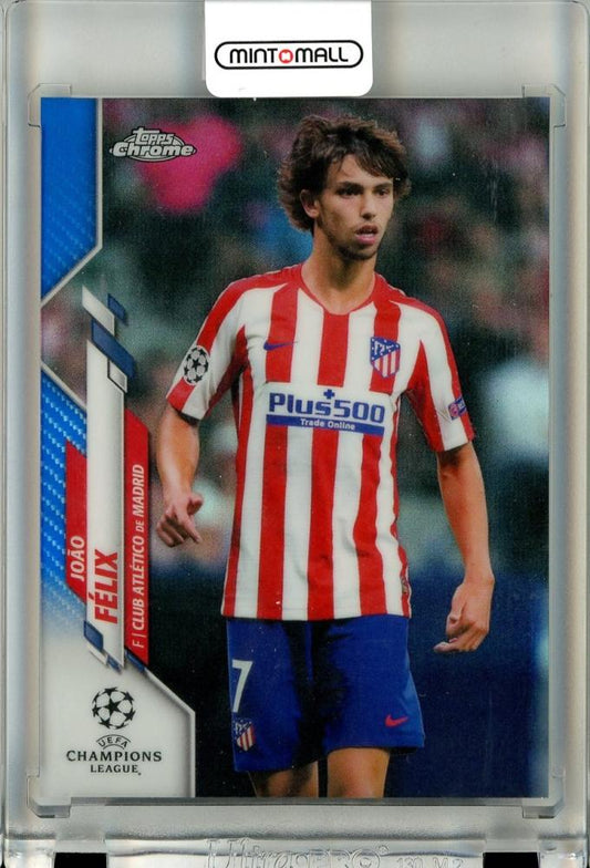 2019-20 Topps Chrome UEFA Champions League Joao Felix Base Blue Refractor trading card numbered 056 of 150