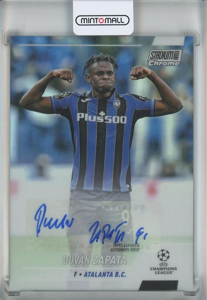2021-22 Stadium Club Chrome UEFA Champions League Duvan Zapata Autographs trading card #CADZ Atalanta BC