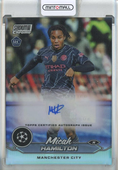 2023-24 Stadium Club Chrome UEFA Champions League Micah Hamilton autograph card from Manchester City