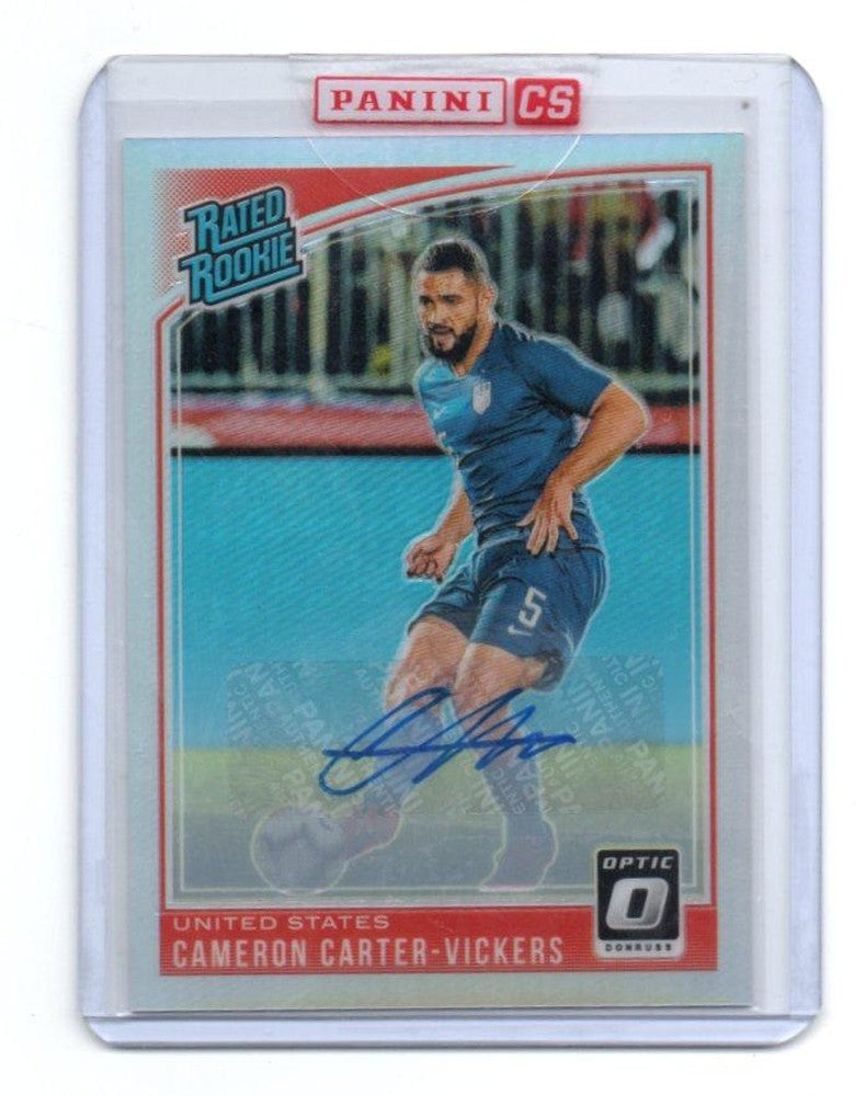 2018-19 Panini Donruss Cameron Carter Vickers Rated Rookie Autograph trading card