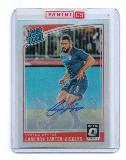 2018-19 Panini Donruss Cameron Carter Vickers Rated Rookie Autograph trading card