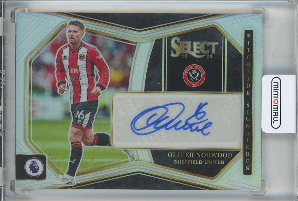 2023-24 Select English Premier League Oliver Norwood Pitchside Signatures Auto trading card featuring Sheffield United #5