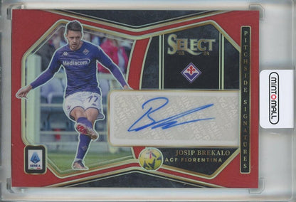 2023-24 Select Serie A Josip Brekalo Pitchside Signatures Red ACF Fiorentina trading card