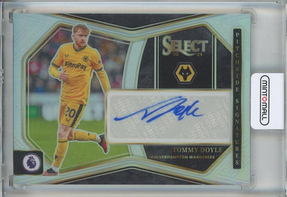 2023-24 Select English Premier League Tommy Doyle Pitchside Signatures card showing player #8 Wolverhampton Wanderers with signature