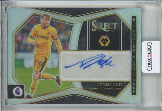 2023-24 Select English Premier League Tommy Doyle Pitchside Signatures card showing player #8 Wolverhampton Wanderers with signature