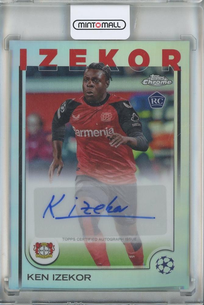 2024-25 Topps Chrome UEFA Club Competitions Ken Izekor Autographs card #CAKI Bayer 04 Leverkusen