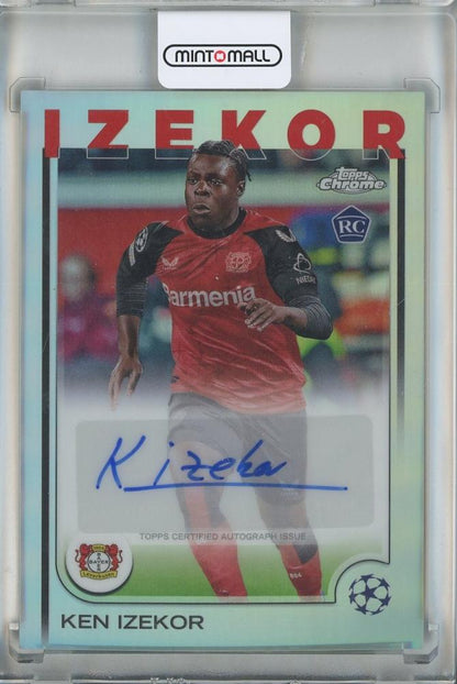 2024-25 Topps Chrome UEFA Club Competitions Ken Izekor Autographs card #CAKI Bayer 04 Leverkusen