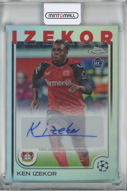 2024-25 Topps Chrome UEFA Club Competitions Ken Izekor Autographs card #CAKI Bayer 04 Leverkusen