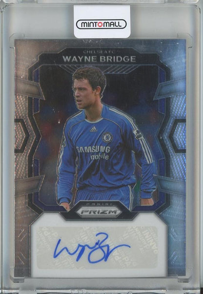 2023-24 Panini Prizm English Premier League trading card featuring Wayne Bridge #10 Chelsea FC with signature