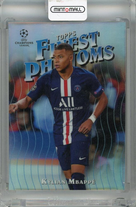 2019-20 Finest UEFA Champions League Kylian Mbappe Finest Phenoms trading card from Paris Saint-Germain
