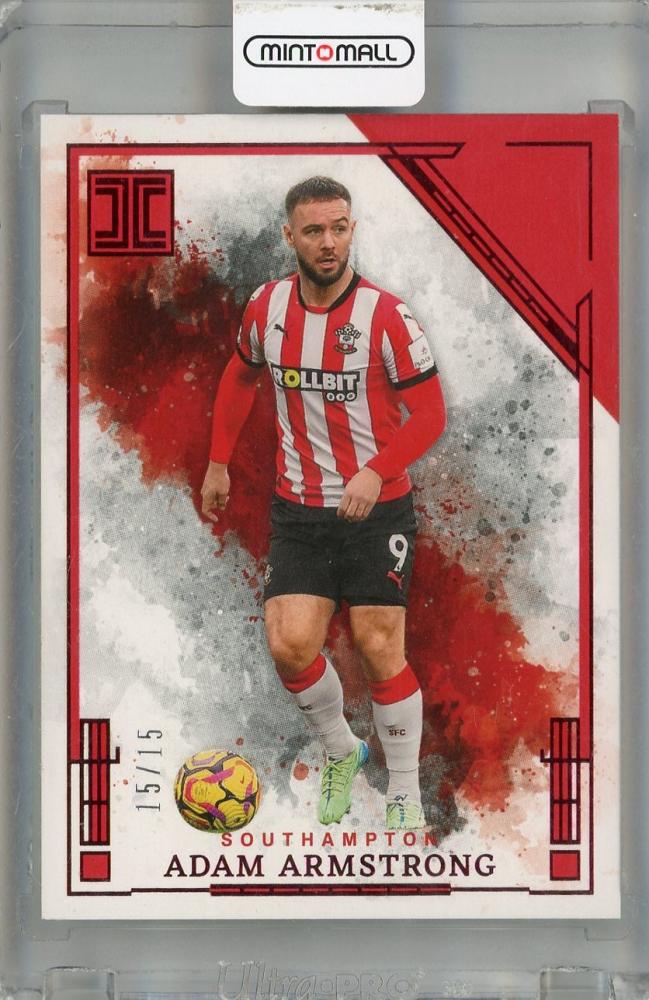 2024-25 Panini Impeccable Premier League Adam Armstrong Ruby card #82 serial 15/15 featuring Southampton with back damage
