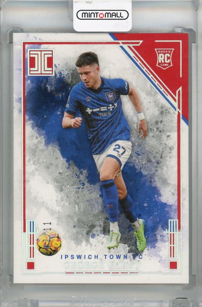 2024-25 Panini Impeccable Premier League George Hirst Ruby & Silver #31 RC02/11 Ipswich Town FC trading card