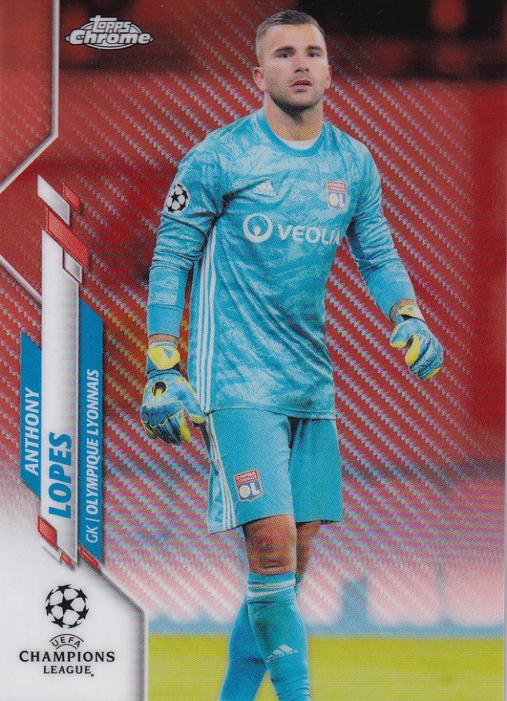 2019-20 Topps Chrome UEFA Champions League Anthony Lopes Base Orange Carbon Fiber parallel card