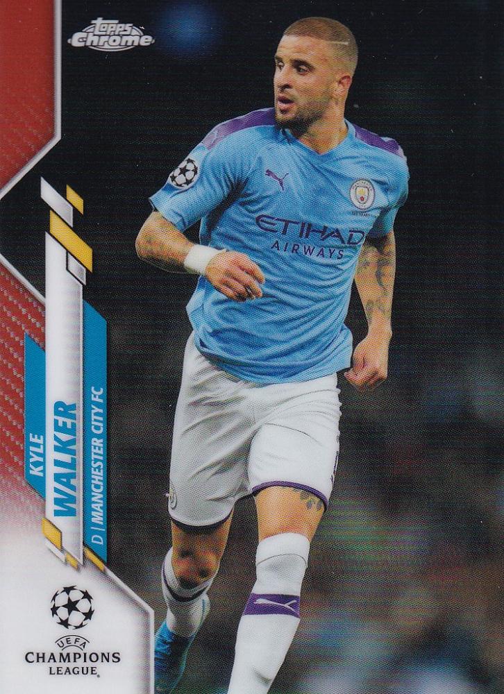 2019-20 Topps Chrome UEFA Champions League Kyle Walker Orange Parallel soccer card number 02/25