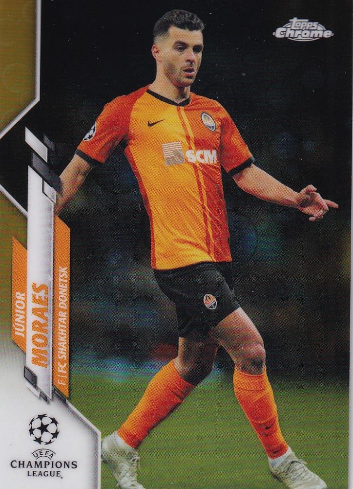 2019-20 Topps Chrome UEFA Champions League FC Shakhtar Donetsk Junior Moraes Gold Bubbles card