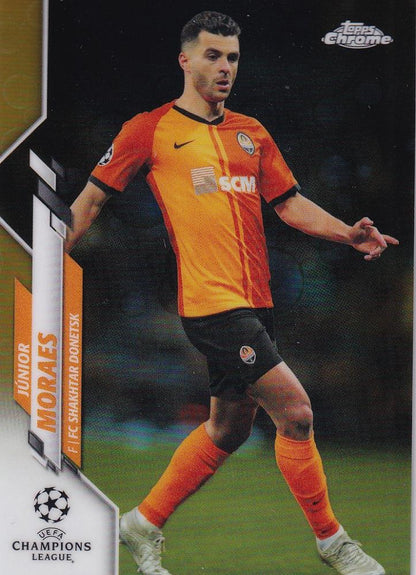 2019-20 Topps Chrome UEFA Champions League FC Shakhtar Donetsk Junior Moraes Gold Bubbles card