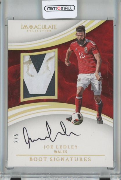 2017 Panini Immaculate Collection Soccer Joe Ledley Boot Signatures card serial numbered 2 of 5 with gold ink