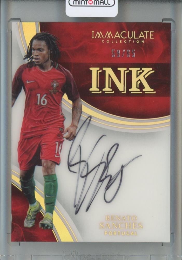2017 Panini Immaculate Collection Soccer card of Renato Sanches with ink autograph serial numbered 59 of 65