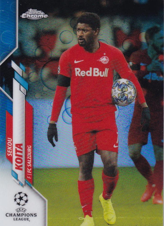 2019-20 Topps Chrome UEFA Champions League football card Sekou Koita FC Salzburg Base Blue Bubbles Parallel