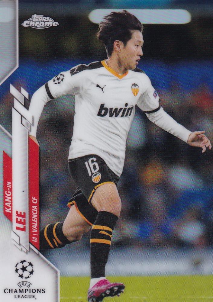 2019-20 Topps Chrome UEFA Champions League Kang-in Lee Valencia CF Base Refractor card