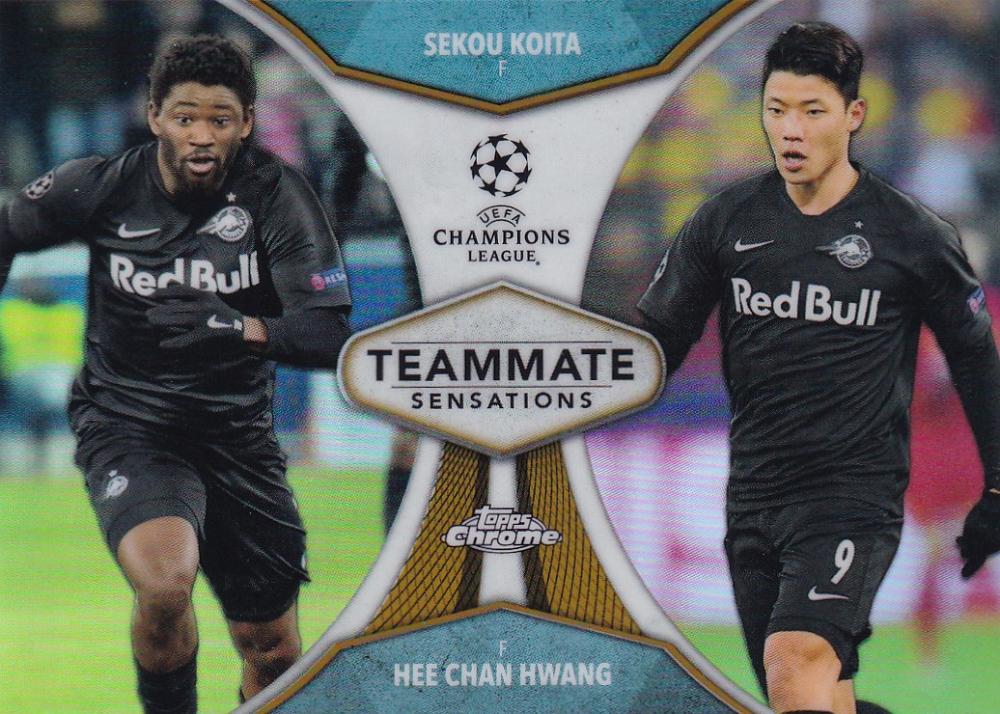 2019-20 Topps Chrome UEFA Champions League FC Salzburg Hee Chan Hwang Sekou Koita Gold Parallel trading card