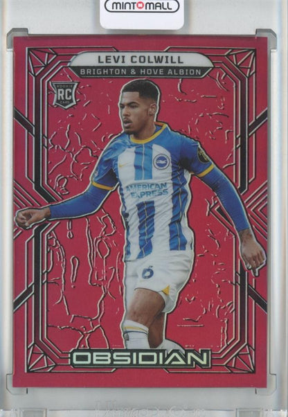 2022-23 Panini Obsidian Soccer Levi Colwill Base Red Flood RC card number 29 serial 3 of 10
