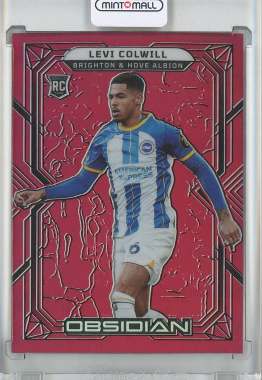2022-23 Panini Obsidian Soccer Levi Colwill Base Red Flood RC card number 29 serial 3 of 10