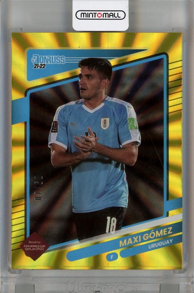 2021-22 Panini Donruss Maxi Gomez Gold Laser Holo trading card numbered 09/10