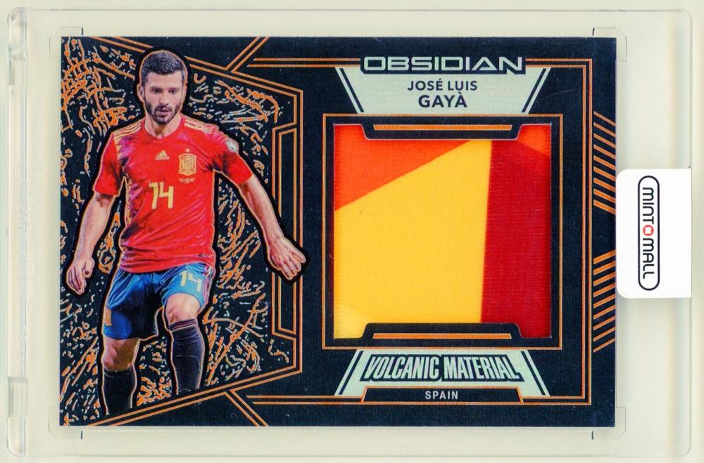 2019-20 Panini Obsidian Jose Luis Gaya Volcanic Material Relics Orange Electric Etch parallel card numbered 22/50