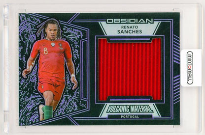 2019-20 Panini Obsidian Renato Sanches Volcanic Material Relics Purple Electric Etch Parallel card number 55 of 75 from Portugal