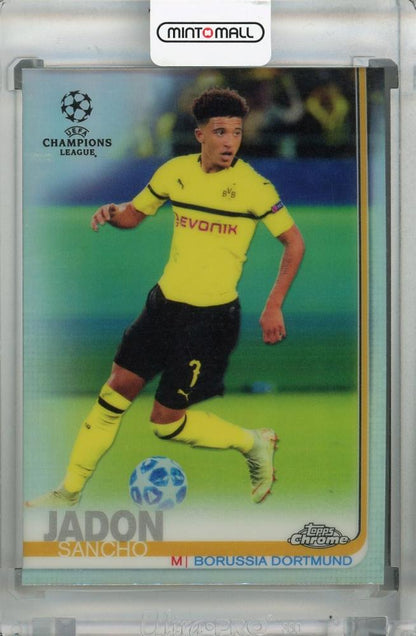 2018-19 Topps Chrome UEFA Champions League Borussia Dortmund Jadon Sancho Base Refractor parallel trading card