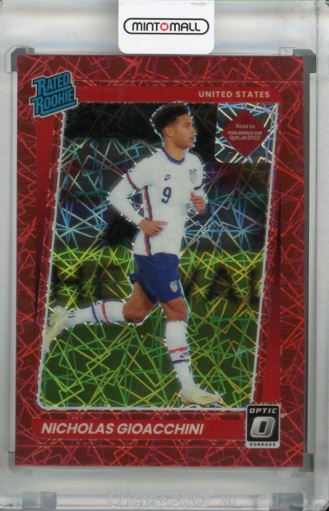 2021-22 Donruss Soccer Road to Qatar Nicholas Gioacchini USA Red Velocity parallel trading card