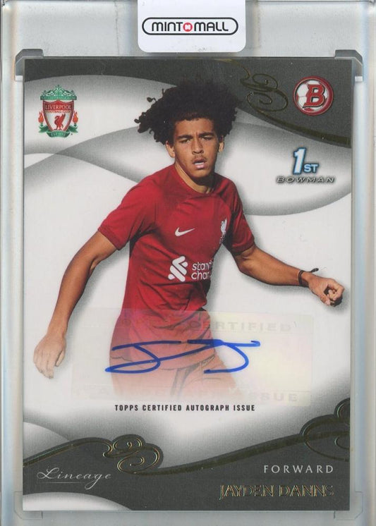 2022-23 Liverpool FC Topps Team Se Jayden Danns Autograph trading card with autograph #AUJD