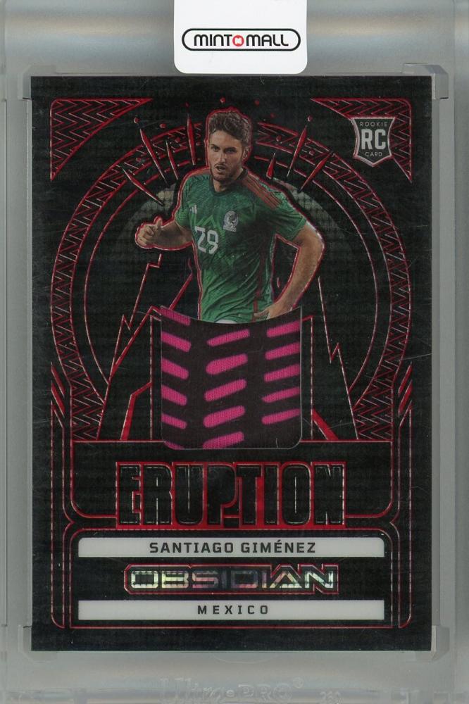 2022-23 Panini Obsidian Mexico Santiago Gimenez Eruption Relics Red Pulsar rookie card #24 serial 22 of 44