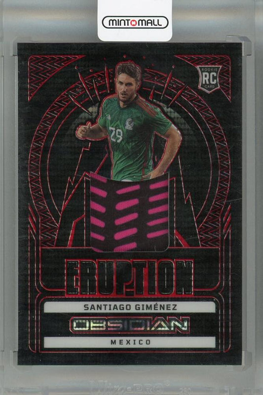 2022-23 Panini Obsidian Mexico Santiago Gimenez Eruption Relics Red Pulsar rookie card #24 serial 22 of 44