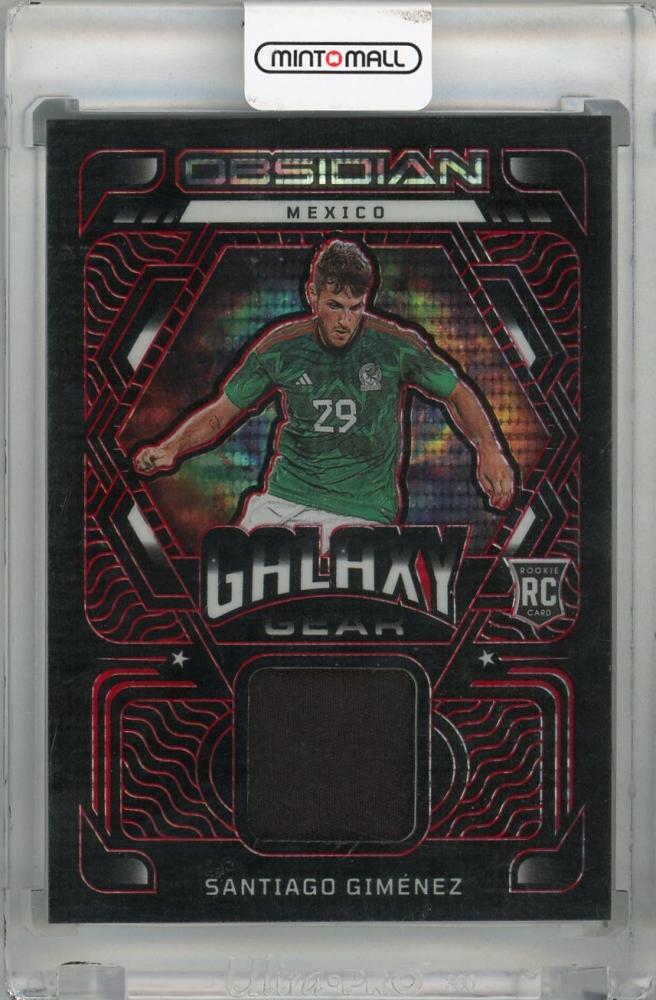 2022-23 Panini Obsidian Mexico Santiago Gimenez Galaxy Gear Relics Red Pulsar #26 rookie card serial 39 of 44