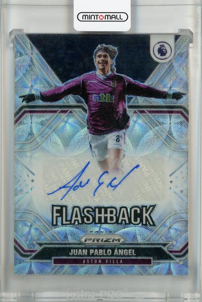 2021-22 Panini Prizm Premier League Aston Villa Juan Pablo Angel Flashback Autographed trading card