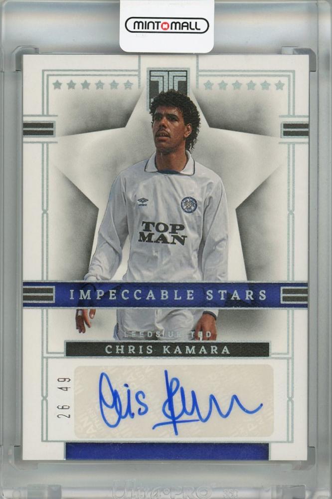 2022-23 Panini Impeccable Premier League Leeds United Chris Kamara Silver Auto trading card #2 26/49