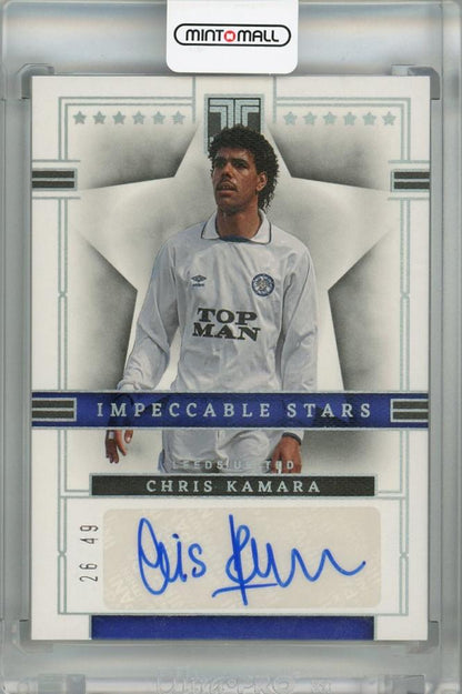 2022-23 Panini Impeccable Premier League Leeds United Chris Kamara Silver Auto trading card #2 26/49