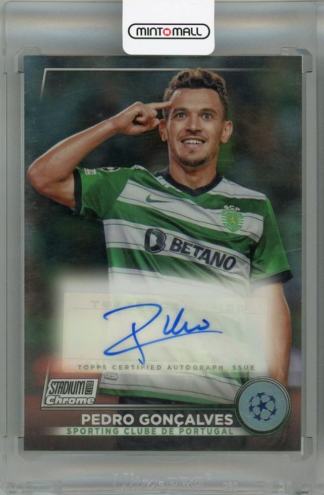 2022-23 Topps Stadium Club Chrome UEFA Sporting Clube de Portugal Pedro Goncalves autograph trading card #CA-PG