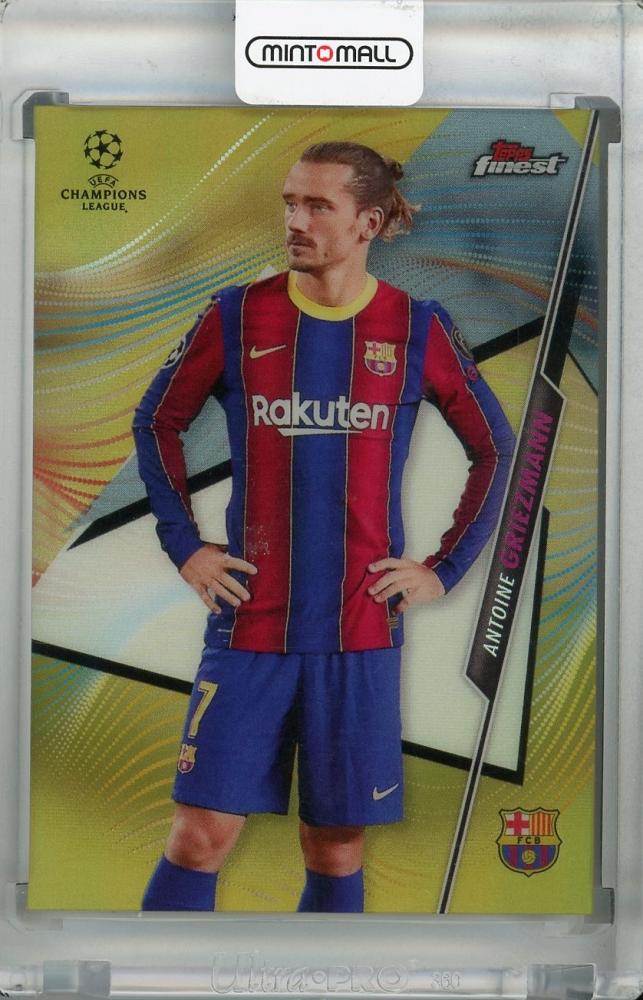 2020-21 Topps Finest UEFA Champions League FC Barcelona Antoine Griezmann Base Gold Parallel card numbered 10 of 50