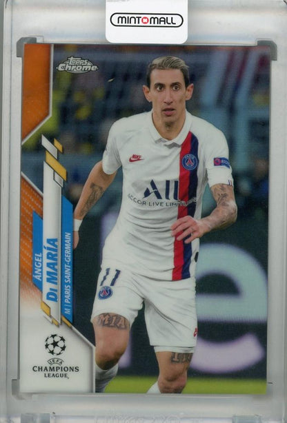 2020-21 Topps Chrome UEFA Champions League Angel Di Maria Paris Saint-Germain Orange base card serial 11 of 25