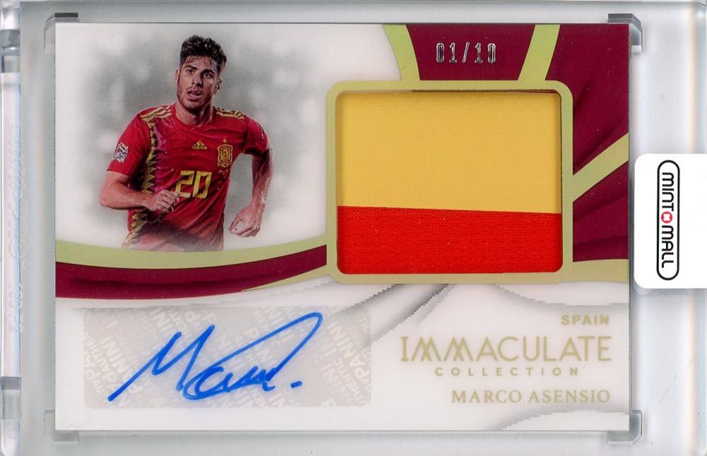 2018-19 PANINI Immaculate Spain Marco Asensio Premium Patch Autographs Gold trading card number 1 of 10
